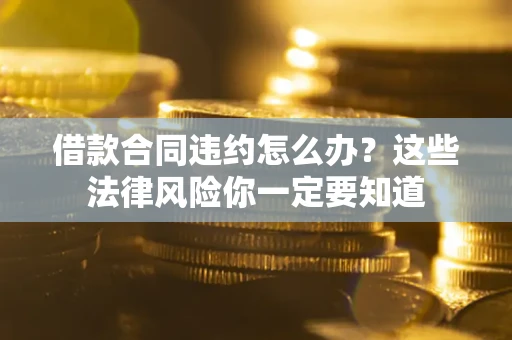 武汉借款合同违约怎么办？这些法律风险你一定要知道