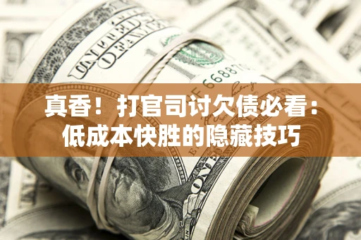 武汉真香！打官司讨欠债必看：低成本快胜的隐藏技巧